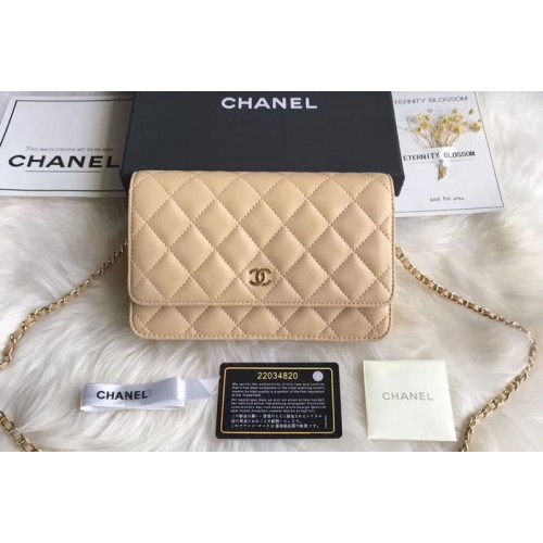 Chanel WOC Original Sheepskin Leather Flap Cross-body bags CF33814 Tan Gold Chain