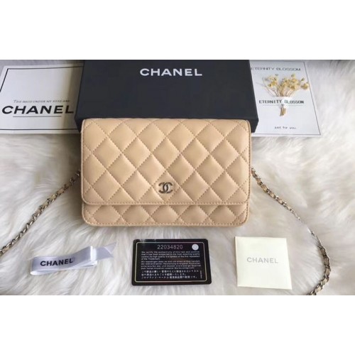 Chanel WOC Original Sheepskin Leather Flap Cross-body bags CF33814 Yellow Silver Chain
