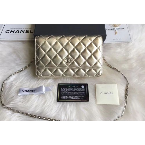 Chanel WOC Original Sheepskin Leather Flap Cross-body bags CF33814 Gold Silver Chain