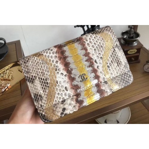 Chanel WOC Original Python Leather Flap Cross-body bags 33814 Grey