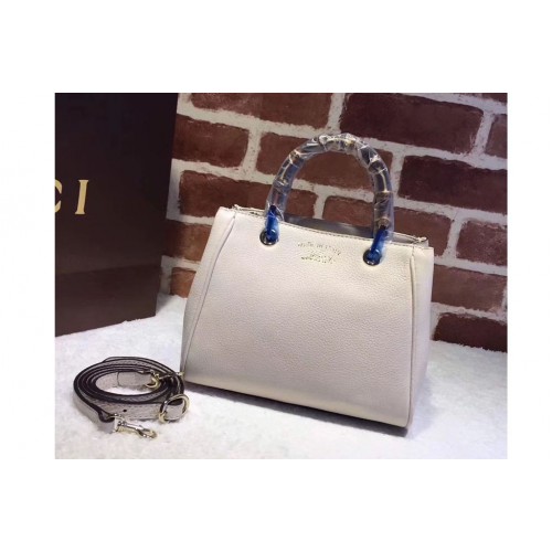 Gucci Bamboo Shopper mini Leather Top Handle Bags White