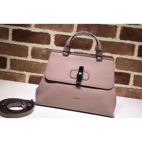 Gucci Bamboo Daily Leather Top Handle Bags Pink