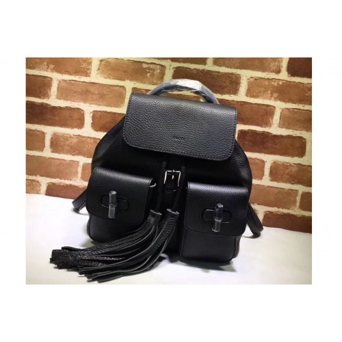 Gucci Bamboo Leather Backpack Black