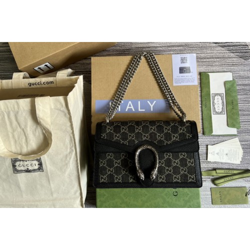 Gucci Dionysus small shoulder bag in Black and ivory denim jacquard