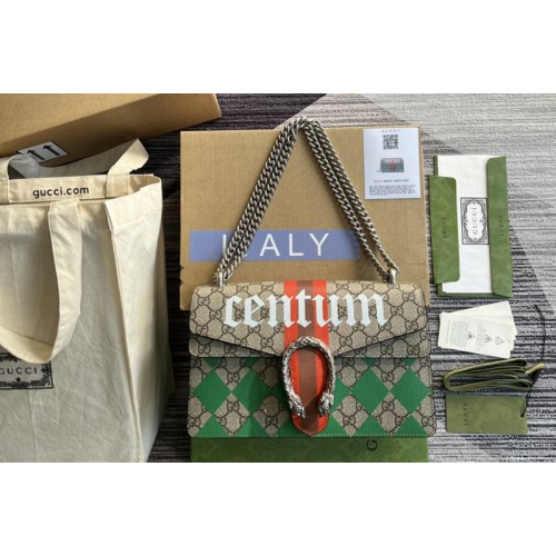 Gucci Dionysus small shoulder bag in Supreme canvas with rhombus print