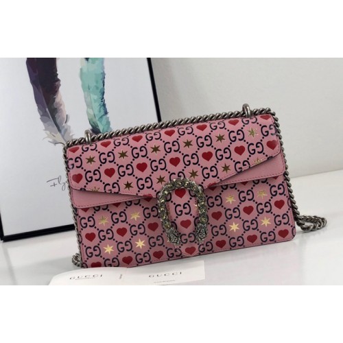 Gucci Dionysus small shoulder bag in Blue Red Pink Leather