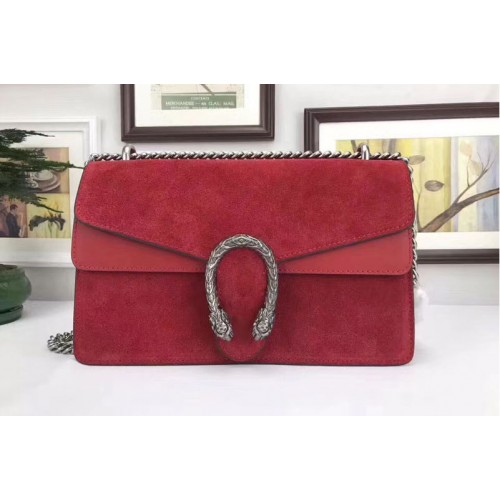 Gucci Dionysus Suede Leather Mini Shoulder Bag Red