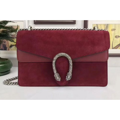 Gucci Dionysus Suede Leather Mini Shoulder Bag Dark Red