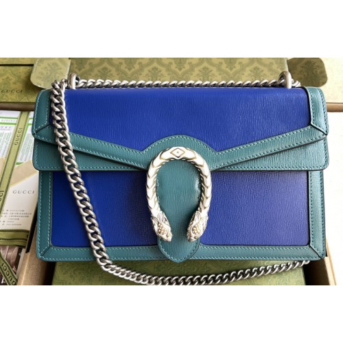 Gucci Dionysus small shoulder bag in Blue leather with turquoise leather