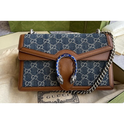 Gucci Dionysus small shoulder bag in Dark blue and ivory jacquard denim