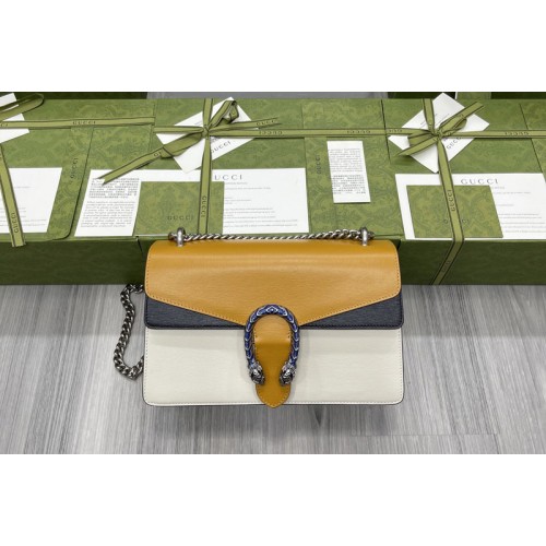 Gucci Dionysus small shoulder bag in Burnt orange and white grainy leather