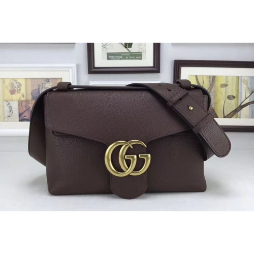 Gucci Marmont Leather Shoulder Bags Coffee