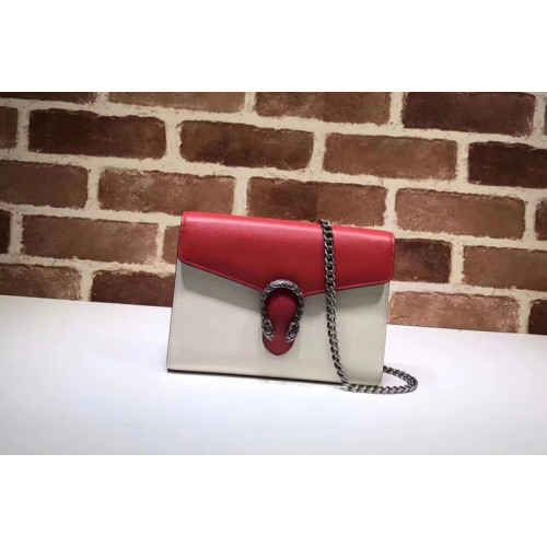 Gucci Dionysus Leather mini Chain Bag Red White