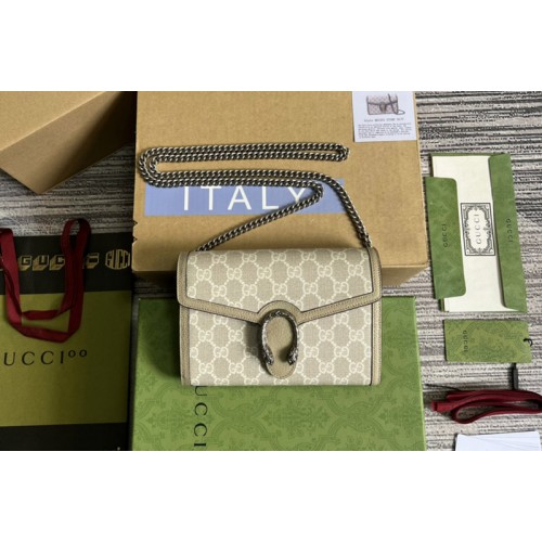 Gucci Dionysus chain wallet in Beige and white Supreme canvas Gucci Dionysus chain wallet in Beige and white Supreme canvas