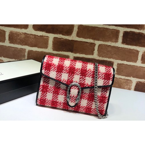 Gucci Dionysus mini leather chain bag in Red White tweed