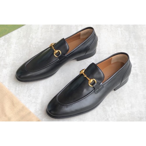 Gucci Jordaan leather loafer on Black Leather