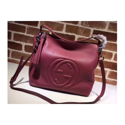 Gucci Soho Leather Hobo Bag Burgundy