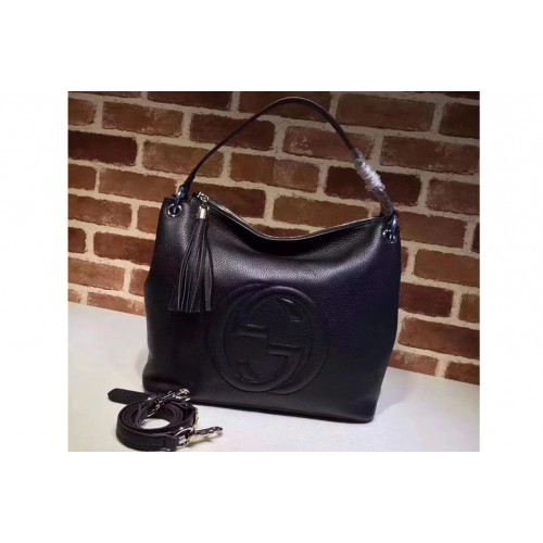 Gucci Soho Leather Hobo Bag Black