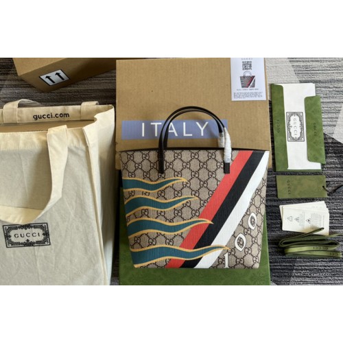 Gucci Supreme Childrens Tote Bag in Beige ebony Supreme canvas
