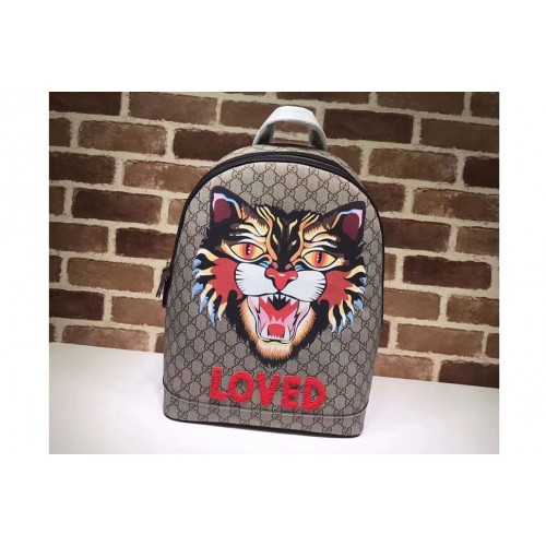 Gucci XL Angry Cat Print Backpack