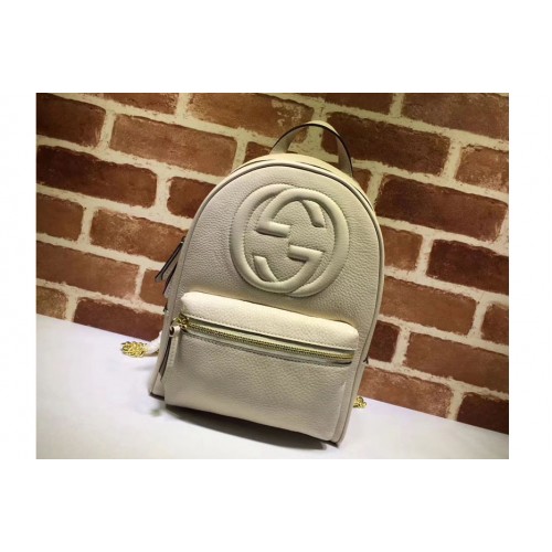 Gucci Soho Leather Chain Backpack White