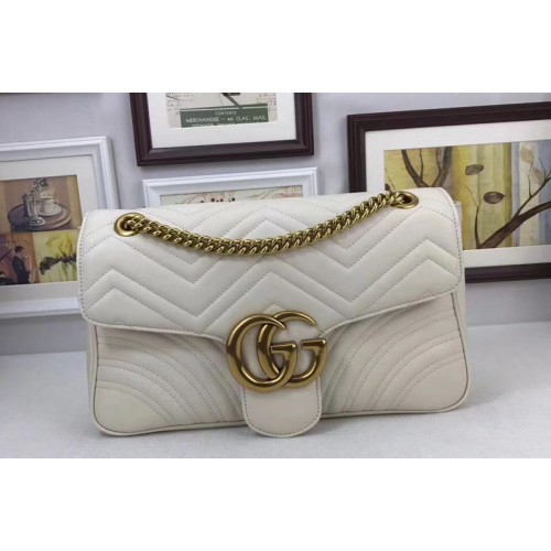 Gucci Marmont Matelasse Shoulder Bags White