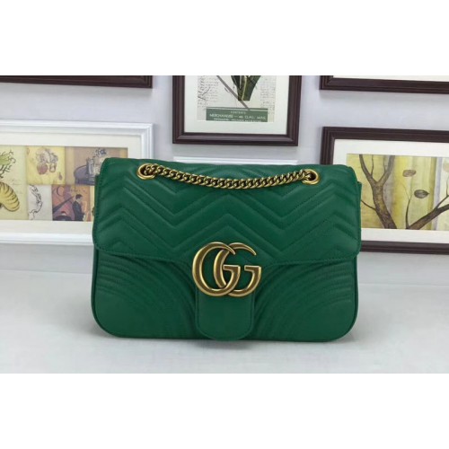 Gucci Marmont Matelasse Shoulder Bag Green