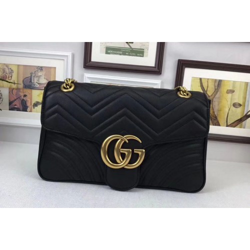 Gucci Marmont Matelasse Shoulder Bags Black