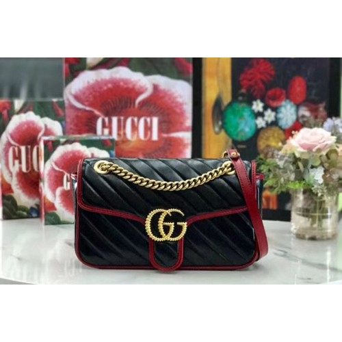 Gucci Marmont small shoulder bags Black leather