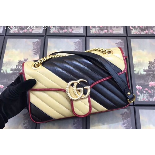 Gucci Marmont small shoulder bags beige black leather