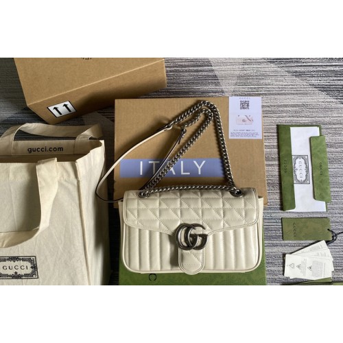 Gucci Marmont small shoulder bag in White matelasse leather