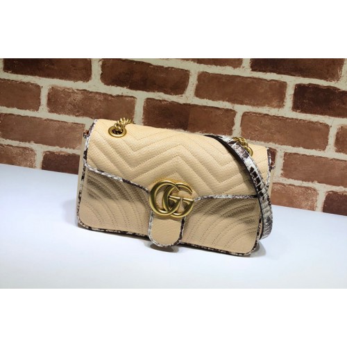 Gucci Marmont small shoulder bag in Beige Python