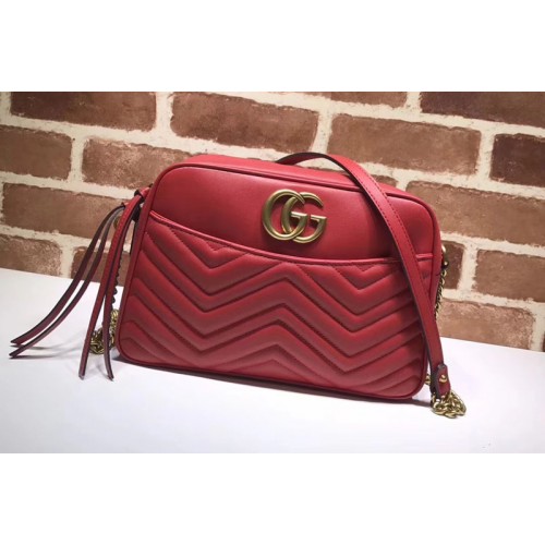 Gucci Marmont matelasse shoulder bags Red