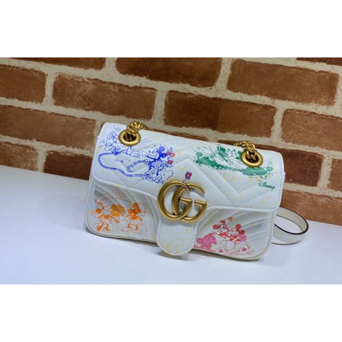 Gucci Online Exclusive Disney x Gucci Marmont Mini shoulder bag in White Leather