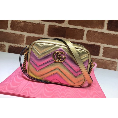 Gucci Marmont matelasse mini bag in Rose Gold Leather