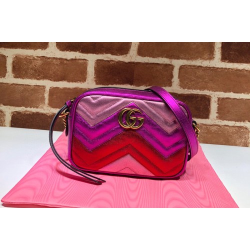 Gucci Marmont matelasse mini bag in Rose Red Purple Leather