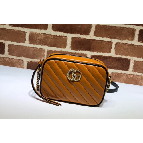Gucci Marmont matelasse mini bag in Brown Leather