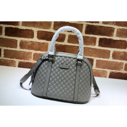 Gucci Signature Leather Top Handle Bag Grey Signature leather