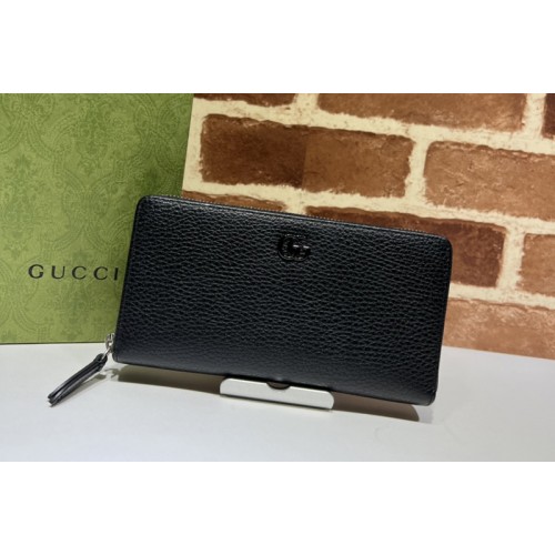 Gucci Marmont zip around wallet in Black leather