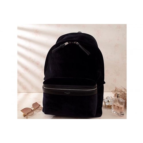 YSL Yves Classic City Backpack Black Suede Leather