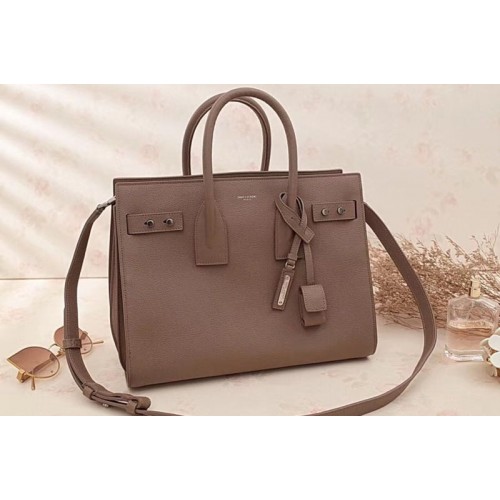 YSL Sac De Jour Souple Bag Grained Leather Beige