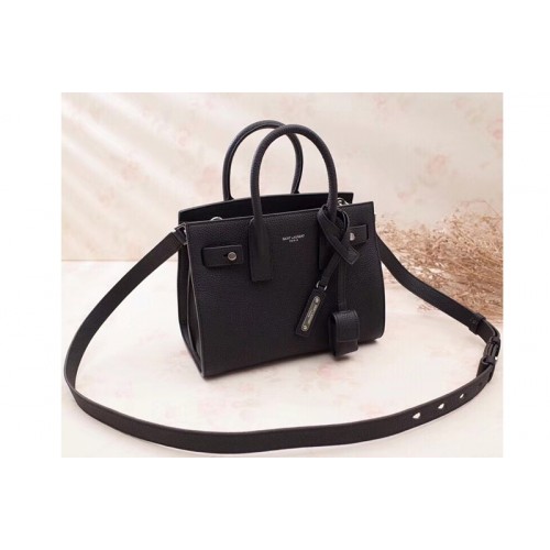 YSL Nano Sac De Jour Souple Bag In Black Grained Leather