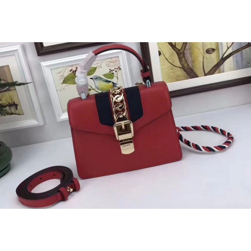 Gucci Sylvie Leather Mini Bag Red