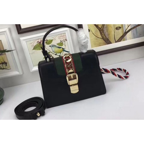 Gucci Sylvie Leather Mini Bag Black