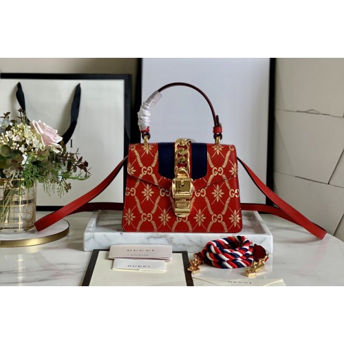Gucci Sylvie mini leather bag In Red Leather