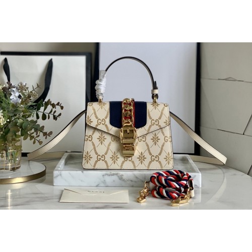 Gucci Sylvie mini leather bag In White Leather