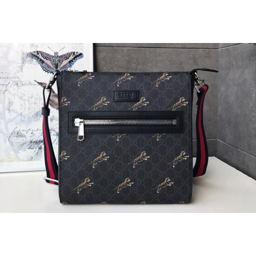 Gucci Bestiary messenger Bags with tigers Black grey Supreme canvas