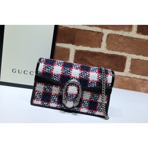 Gucci Dionysus super mini bag in Blue White tweed