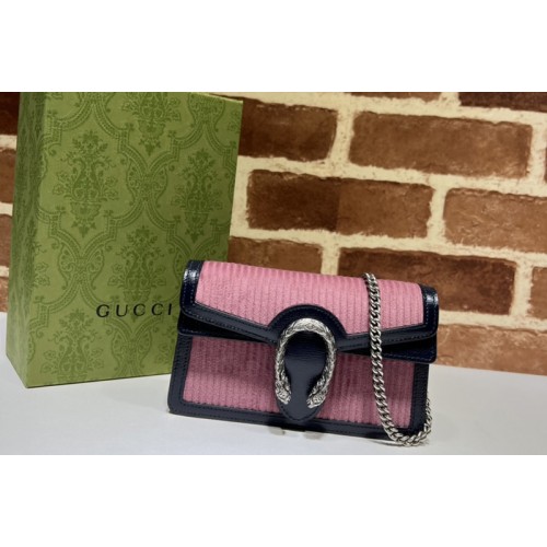 Gucci Dionysus super mini bag in Pink corduroy