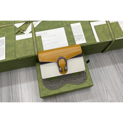 Gucci Dionysus super mini bag in Burnt orange and white grainy leather